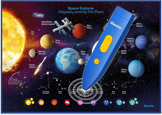 Bilingual Interactive Solar System Poster for Kids – Educational Talking Space Poster for Kids Aged 3-12, STEM Learning Toy, Ideal for Classroom & Home, Space-Themed Wall Decor-CubbioJoy