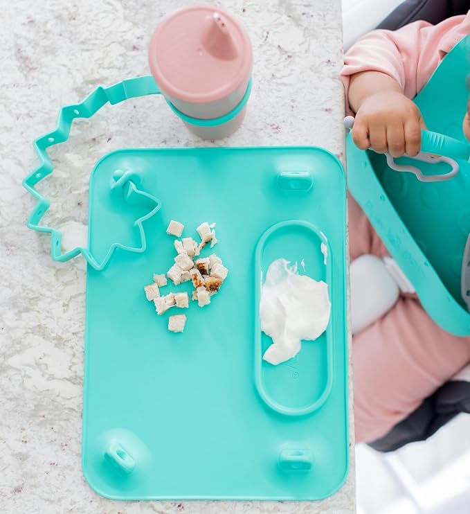 Busy Baby Bottle Bungee - Sippy Cup Strap - Keeps Bottles and Sippy Cups Off The Floor - Food Grade Silicone - Dishwasher Safe (Tan)-CubbioJoy