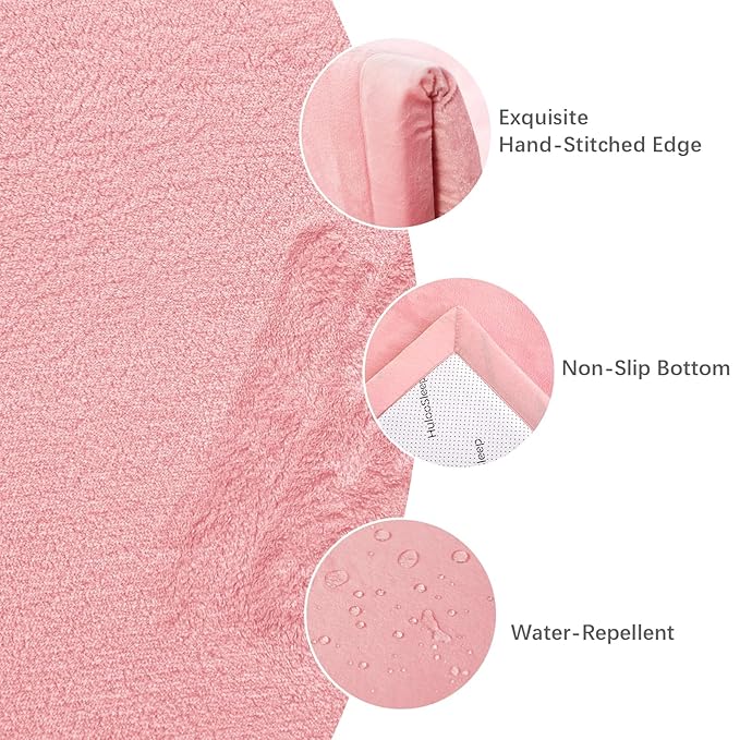 Baby Play Mat for Floor,1.3" Thick Elasti-Foam 74×50 Playpen Mat for Toddlers Infant kids,Water-Repellent Soft Coral Velvet for Tummy Time, Non-Slip Backing for Crawling,Tatami Style(Pink)-CubbioJoy