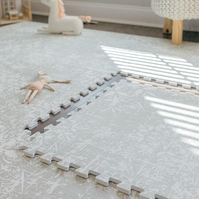 Baby Play Mats for Floor - Eden (6x6ft) - Premium EVA Foam Play Mat for Babies & Toddlers - Perfect for Tummy Time, Crawling, Playroom - Stylish & Comfortable Kids Play Mat-CubbioJoy