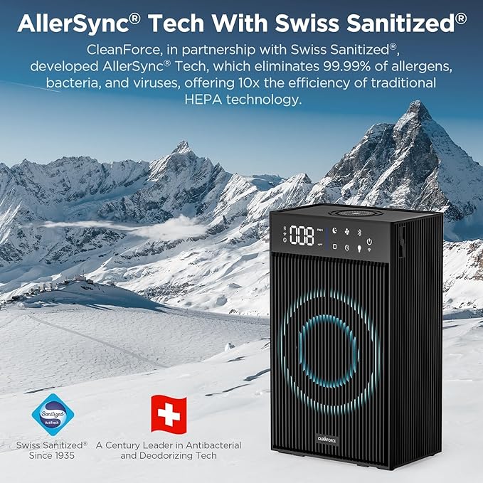 CleanForce Rainbow Cube | World’s First 4-in-1 Space-saving Air Purifier with Bluetooth Speaker, Wireless Charger & Aroma Diffuser | Swiss Tech，over 900ft² Coverage | Ultra-Quiet-CubbioJoy