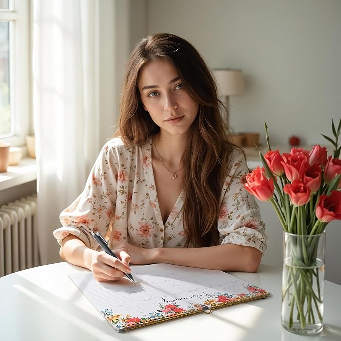 2025-2026 Calendar, Jokotha Wall Calendar 2025, Calendar Runs From Aug 2025 - Dec 2026, 15" x 12", Twin-Wire Binding, Hanging Hook, Floral Design-CubbioJoy