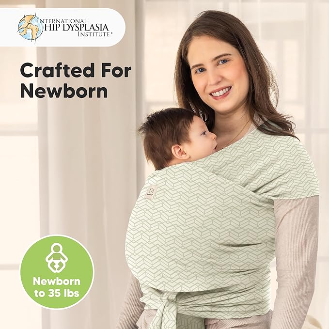 KeaBabies Baby Wrap Carrier - All in 1 Original Baby Carrier Newborn to Toddler Sling, Easy to Wear, Hands Free Bonding, Lightweight, Breathable Infant Wraps (Chevron Maze)-CubbioJoy