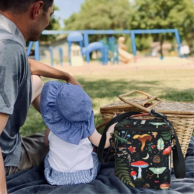 Breastmilk Cooler Bag with Ice Pack Fits 4 Baby Bottles Up to 9 Ounce Insulated Baby Bottle Bag Breast Milk Cooler on The Go with Strap Baby Bottle Cooler Bag for Nursing Mom Daycare or Travel-CubbioJoy