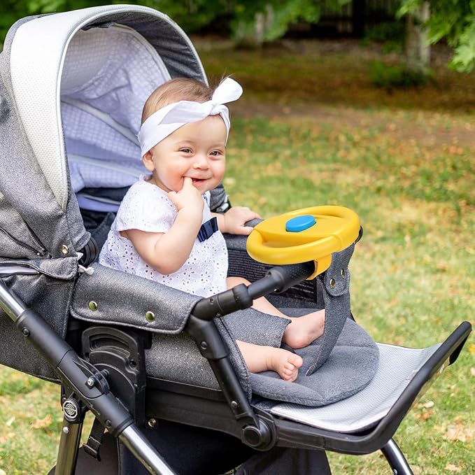 Accmor Stroller Steering Wheel Toy, Pretend Driving Simulated Steering Wheel for Baby Stroller Shopping Carts, Universal Detachable Funny Stroller Shopping Carts Toy Attachment Accessories-CubbioJoy