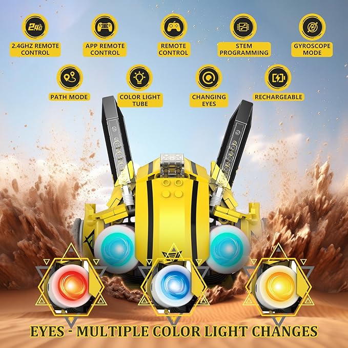 5 in 1 STEM RC Robot Building Kit, 673PCS Remote & App Controlled Jets Building Blocks Set, Robotic Technic Creative Toys, DIY Build Science Learning Gift for Boys Girls Age 6 7 8 9 10 11 12+-CubbioJoy