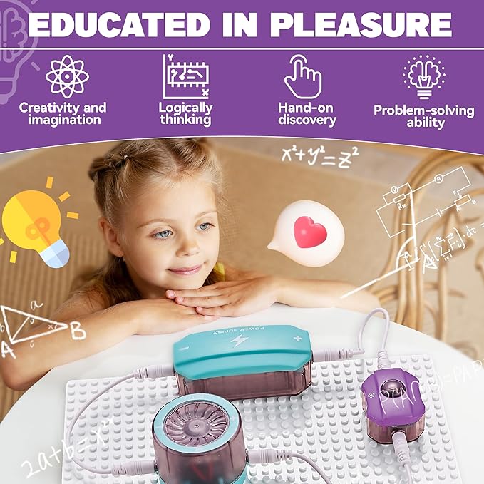 Circuit Board for Kids, SMILESSKIDDO 34 PCS DIY Electronics Exploration Kit with 70+ Projects, Physics Science Experiments Kit, School Family STEM Kits Educational Toy Gift for Kids 6+-CubbioJoy