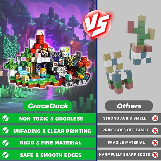 300 PCS Magnetic Blocks - Magnetic Building Blocks, Stacking Magnets for Kids, Sensory Toy for STEM Montessori Sensory Toys for Kids 3+ Boys and Girls Christmas Birthday Gifts-CubbioJoy