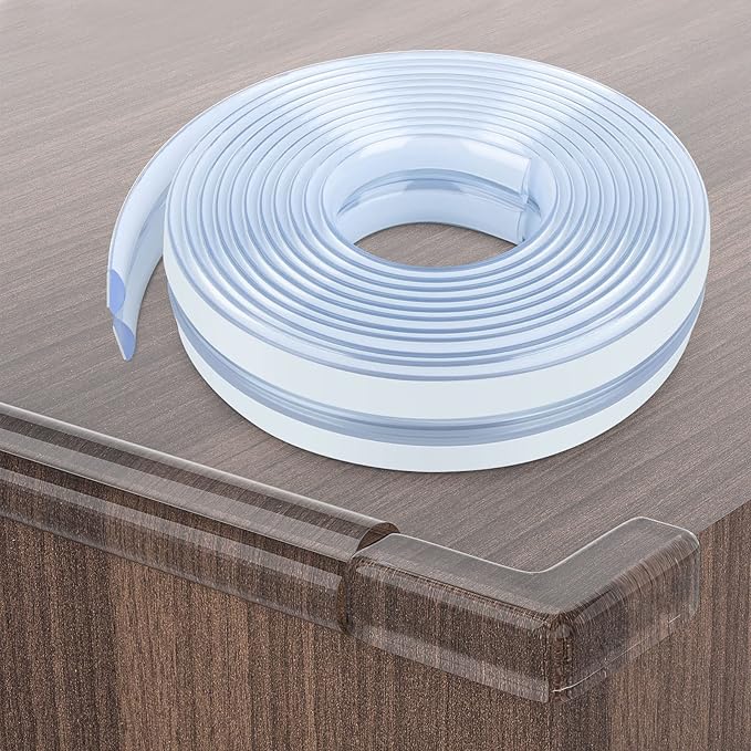 Clear Corner Protectors, Corner Protector Baby Proofing, Soft Edge Protectors,16.4ft(5M) Corner Guards Furniture Corner&Edge Safety Bumpers with Upgraded Strong Adhesive for Furniture&Sharp Corners-CubbioJoy