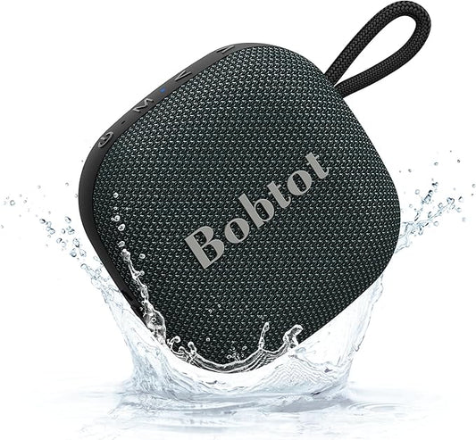 Bobtot Portable Wireless Bluetooth Speaker - IPX7 Waterproof Show Speakers with 16H Playing Time, Loud Stereo Sound, Built-in Mic, TWS, Small Size with Carry Lanyard, DarkBlue-CubbioJoy