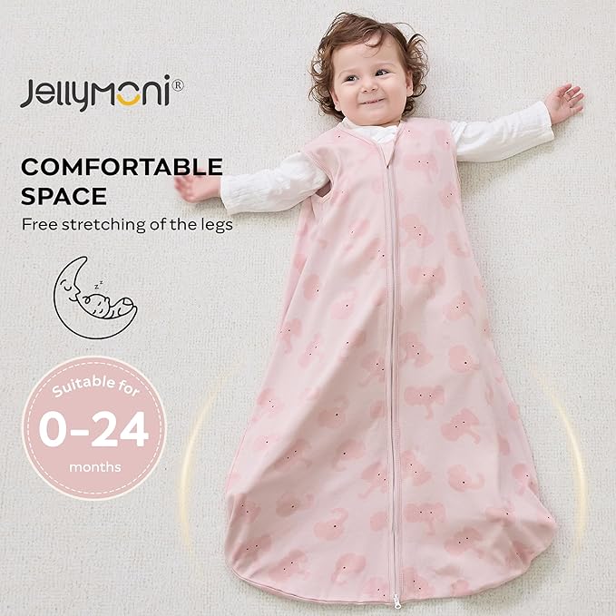 JELLYMONI Baby Sleep Sack 12-18 Months 0.5 Tog Wearable Blanket for Baby, 100% Cotton 3 Pack Infant Toddler Sleeping Sack Lightweight Soft 2-Way Zipper Sleepsack-CubbioJoy