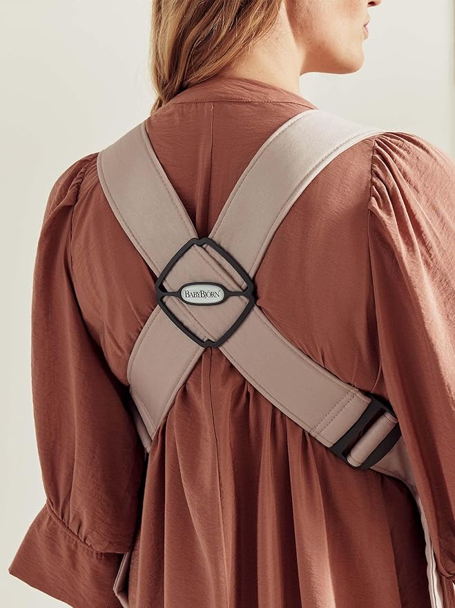 BabyBjörn Baby Carrier Mini, 3D Jersey, Light Beige | Newborn Carrier (7-25 lbs), Ergonomic, Easy-to-Use-CubbioJoy