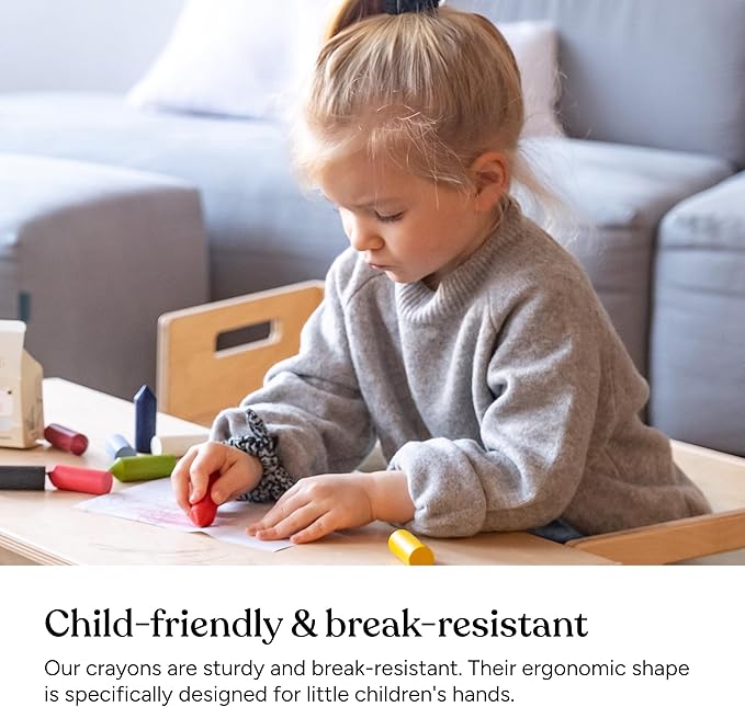 Beeswax Crayons 12 Vibrant Colors | 100% Natural & Eco-Friendly | Safe for Toddlers 1-3-CubbioJoy