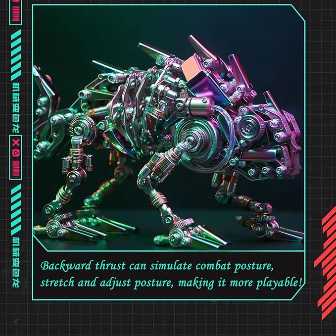 Adult 3D Metal Puzzle, Chameleon Metal Model Set, 3D Metal Adult Puzzle Chameleon Building Blocks, DIY Mechanical Model Set- High-end Gifts for Men-CubbioJoy