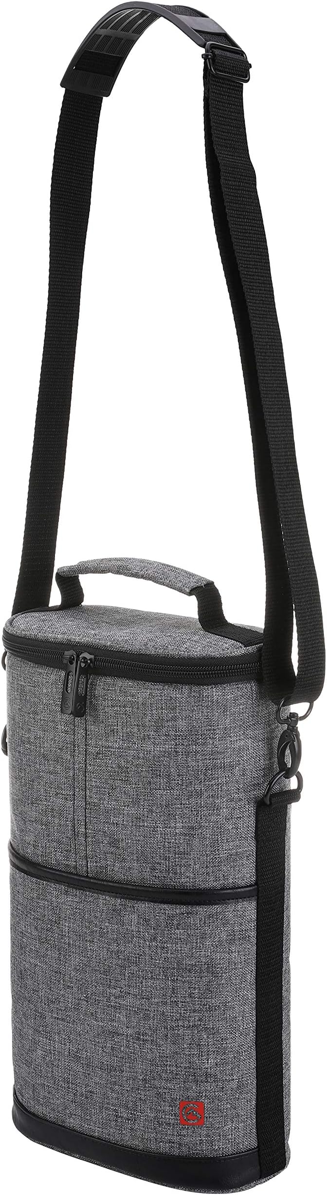 ALLCAMP 2 Bottle Wine Tote Carrier - Insulated Portable Padded Canvas Wine Bag for Travel, BYOB Restaurant, Wine Tasting, Party, Great Christmas Day Gift for Wine Lover，Gray-CubbioJoy