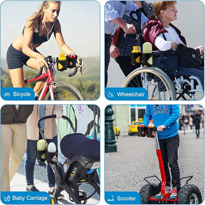Accmor Universal Cup Holder, Stroller Cup Holder, 360° Rotatable Large Caliber Designed Bottle Holder for Stroller, Bike, Wheelchair, Walker, Scooter-CubbioJoy