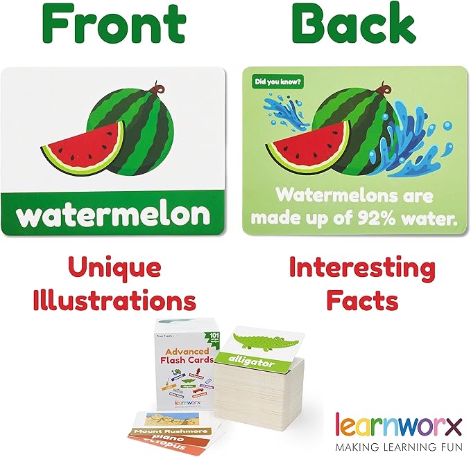 Advanced Flash Cards for Toddlers 3-5 Years – 101 Flashcards – Preschool Flash Cards – Kindergarten Flash Card for Kids – Toddler Learning – Educational Gift - for Ages 3, 4, 5 & 6-CubbioJoy
