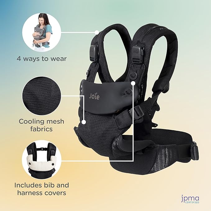 Joie Savvy Air 4-in-1 Mesh Baby Carrier – Breathable, Ergonomic Baby Carrier with 4 Carry Positions, Cooling Mesh Fabric, Padded Straps, and Lumbar Support (Bisque)-CubbioJoy