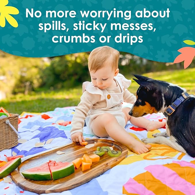 Jumbo Picnic Rug, Large Picnic Mat, 6'7" x 6'7", Outdoor Waterproof Picnic Blanket Beach Mat, Foldable & Waterproof, Picnic Blankets Ideal for Beach & Park, Outdoor Blanket, Pop Pip Pow-CubbioJoy