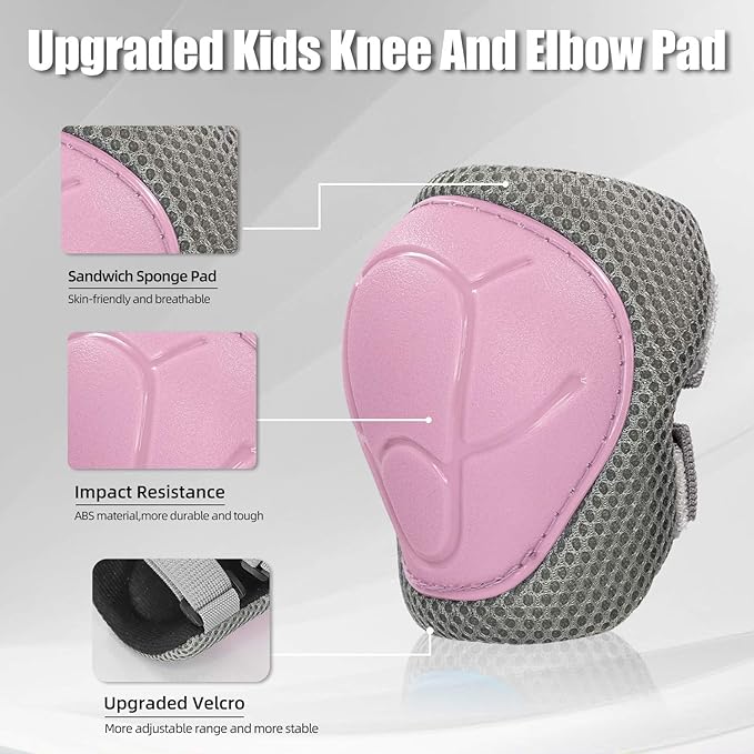 Kids Bike Helmet and Pads Set for Ages 2–14, CPSC Certified Adjustable Helmet with Knee Elbow Wrist Guards, for Skateboard, Scooter, Skating, Rollerblading, Multi-Sport Protective Gear-CubbioJoy