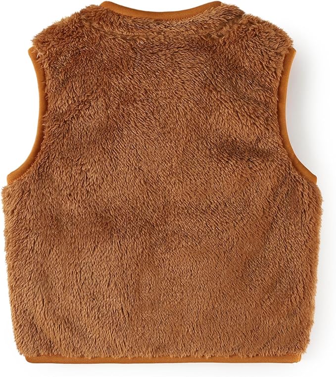 Baby Boys Girls Fleece Vest Zip Up Cute Bear Jackets Fuzzy Fall Winter Warm Clothes Newborn Outwear for Toddler Infant-CubbioJoy