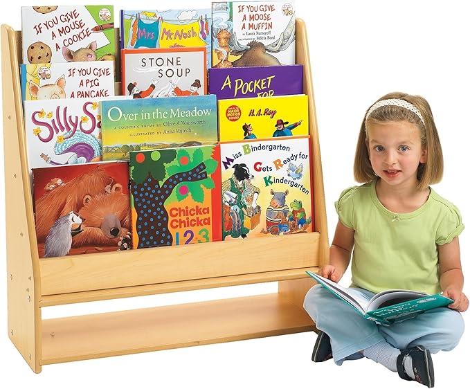 Angeles Value Line Book Display, Classroom Organization, Kids Bookshelf, Assembly Required, 29" L x 10" W x 30" H-CubbioJoy