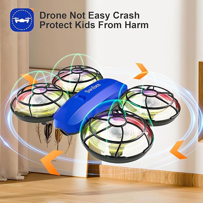 Drones for Kids with Camera,Rc Drone Indoor Small Helicopter,Birthday Gifts for Boys and Girls Beginners Friendly,Mini Quadcopter Toy With 2 Batteries,Propeller Protect,Altitude Hold-CubbioJoy