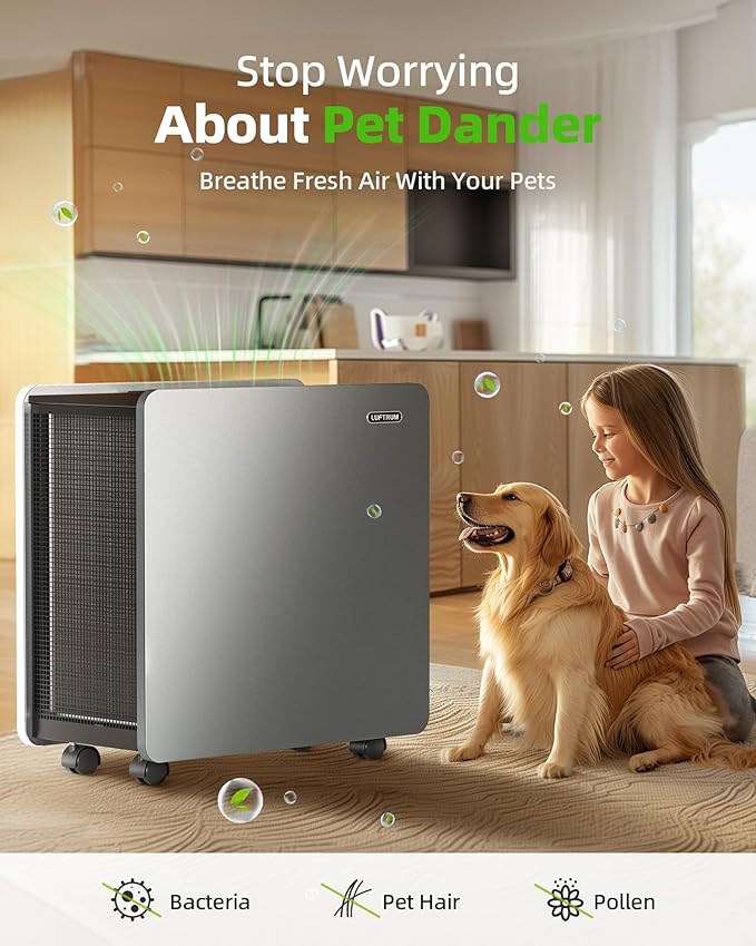Air Purifier for Large Room: Ture HEPA Air Filter for Allergies Pets Asthma Smoke Air Cleaner - 4125 Sq Ft Coverage Removes 99.9% of Pet Dander Dust Mold Odors Pollen-CubbioJoy