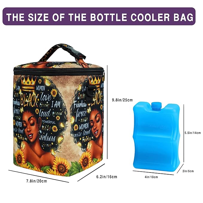 Breastmilk Cooler Bag with Ice Pack Fits 4 Baby Bottles Up To 9 Ounce Insulated cooler Bag Breast Milk Cooler on the Go with Strap Baby Bottle Cooler Bag for Nursing Mom Daycare or Travel-CubbioJoy