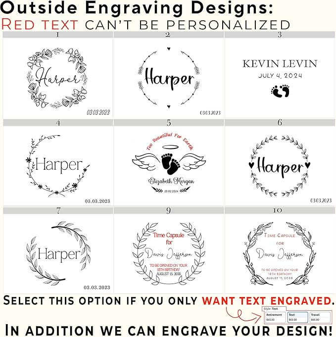 Custom Baby Memory Box for Kids- 1st Birthday Keepsake Gifts for Babies, Engraved First Birthday Memory Time Capsule Box with Hinged Lid, Unique Shower Baby Gift, Memento Chest Memorabilia, 8x6x4 in-CubbioJoy