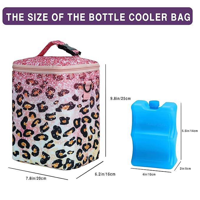 Breastmilk Cooler Bag with Ice Pack Fits 4 Bottles Up to 9 Ounce - Insulated Baby Bottle Cooler on The Go with Strap for Nursing Mom, Daycare or Travel-CubbioJoy