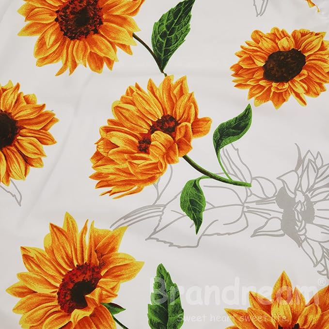 Brandream Girls Floral Nursery Bedding Yellow White Crib Bedding Sunflower Baby Blanket 3 Piece,Farmhouse Fitted Sheet, Ruffle Skirt-CubbioJoy