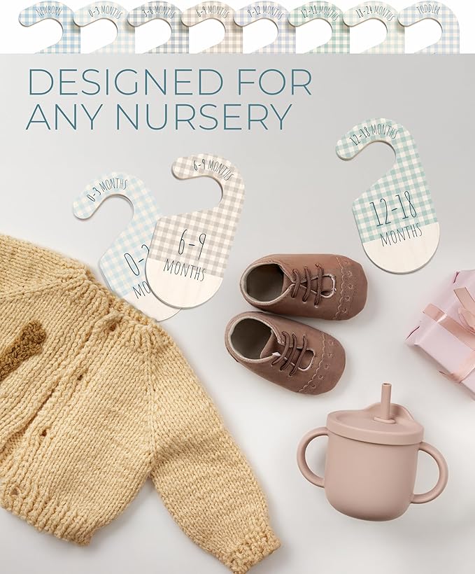 Baby Closet Dividers - Blue Baby Clothes Organizer for Nursery Decor, Storage & Organization - 8 Size Closet Dividers for Hanging Clothes, Gender Neutral Nursery Must Haves & Essentials-CubbioJoy