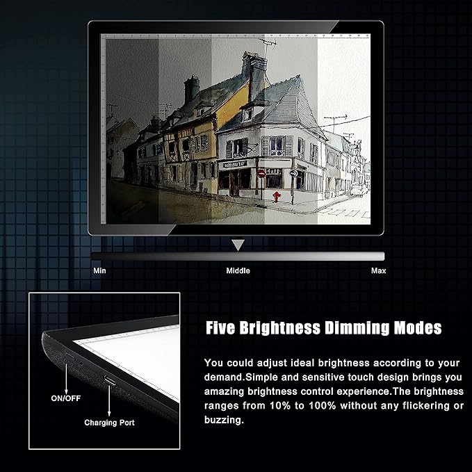 A4 Wireless Battery Powered Light Pad, TOHETO Tracing Light Box Dimmable Brightness Rechargeable LED Light Board Portable Cordless Copy Board for Artist Drawing Sketching X-ray Viewing-CubbioJoy