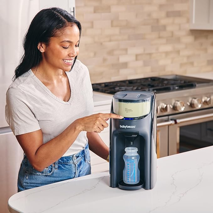 Baby Brezza New and Improved Formula Pro Advanced Formula Dispenser Machine - Automatically Mix a Warm Formula Bottle Instantly - Easily Make Bottle with Automatic Powder Blending, Charcoal-CubbioJoy