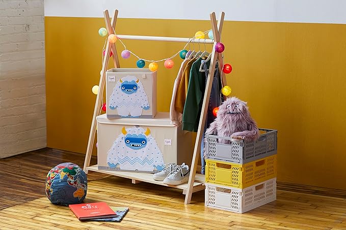 3 Sprouts Toy Storage Organizer: Toy Box Cube Organizer for Playroom, Nursery - Foldable Storage Bin - Yeti-CubbioJoy