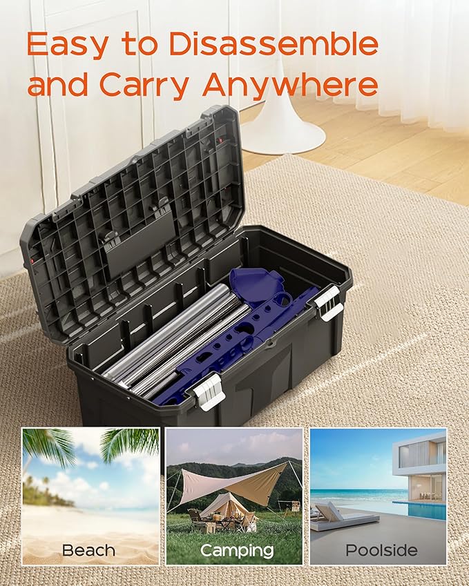 Clothes Drying Rack Foldable, 70.9 inch Tripod Drying Rack for 35 Pieces of Clothes, with Height-Adjustable Rotatable Clothes Rails, Space Saving, Stainless Steel, Blue and Silver CDR005Q01-CubbioJoy