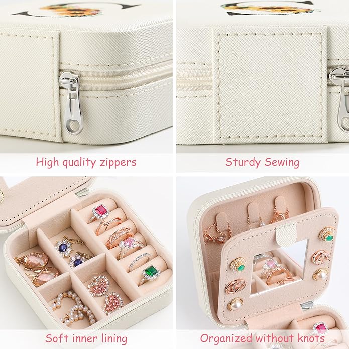AYGXU Travel Jewelry Box for Women and Girls - Small Case With Initial A-Z - Teacher Gifts-CubbioJoy