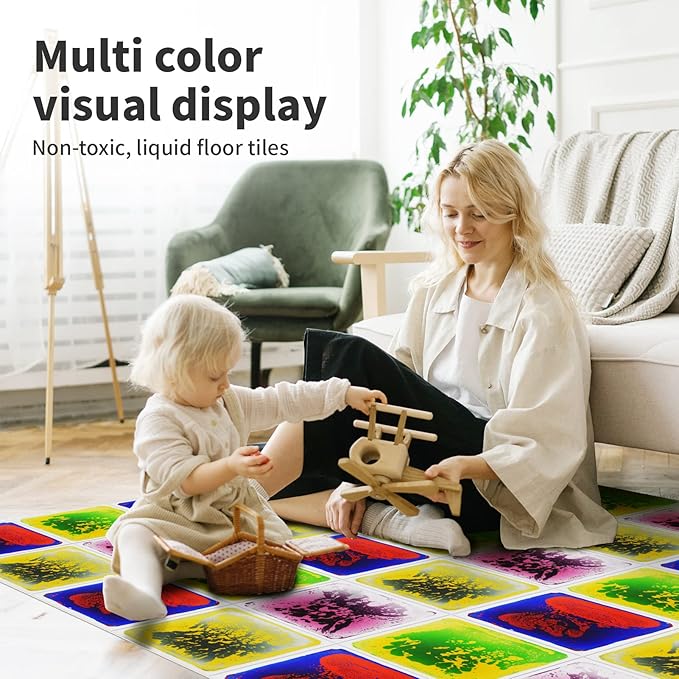 Art3d Liquid Sensory Floor Decorative Tiles, 11.8"x11.8" Square, 4 Tiles-CubbioJoy