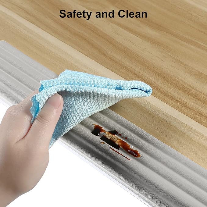 Baby Proofing Edge Corner Protector, 16.4 ft Edge Guards Padding with 3M Adhesive, Extra-Wide Soft Rubber Foam Padding, Furniture,Sharp Edge Safety Corner Edge Bumper Guard-Gray-CubbioJoy