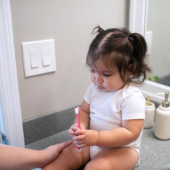 Dr. Brown's Infant-to-Toddler Toothbrush Set, 1.4 Ounce, Pink-CubbioJoy