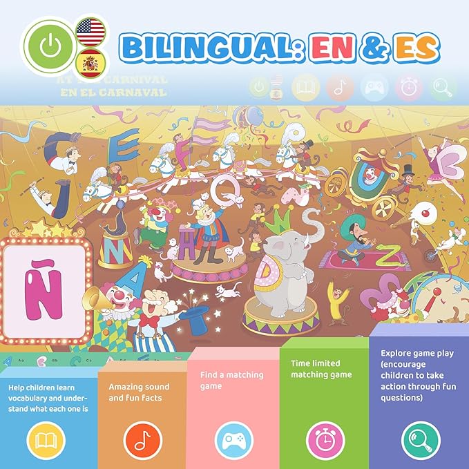 Interactive Search and Find Activity Books for Kids Ages 3-5, Toddler Travel Games Toys for Car Airplane, Road Trip Activities for Kids 4-8, Educational Preschool Learning Toys Gift with a Talking Pen-CubbioJoy