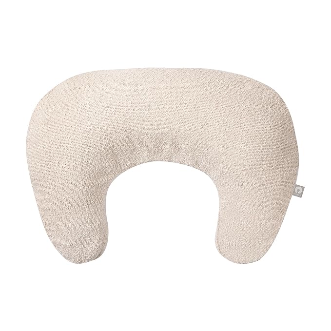 Boppy Nursing Pillow - Ergonomic Bottle & Breastfeeding Pillow with High, Firm, Large Area, Water-Repellent Cushion with Washable Cover; Baby Safety Alliance Verified - Oatmeal Boucle-CubbioJoy