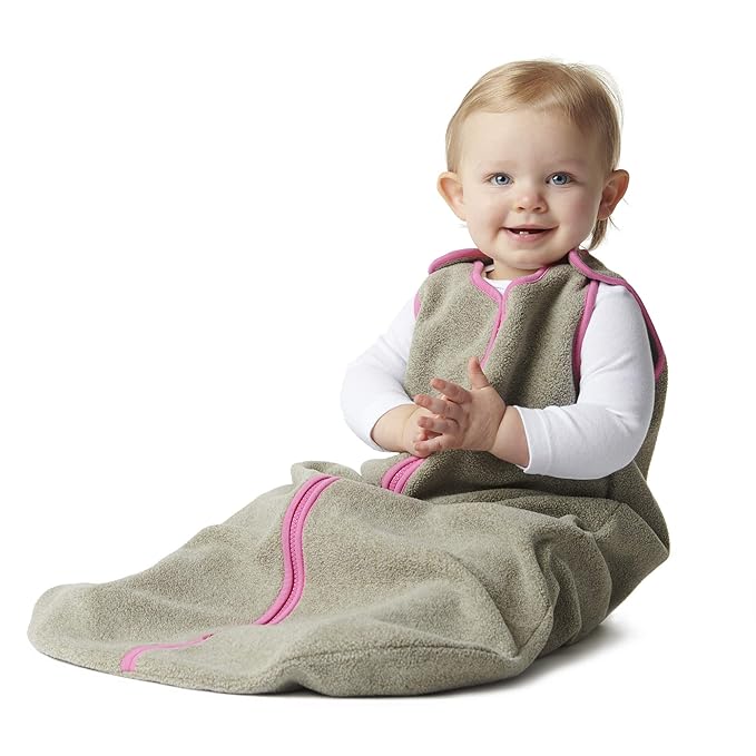 baby deedee Sleep Nest Fleece Baby Sleeping Bag, Mocha Hot Pink, 18-36 Month-CubbioJoy