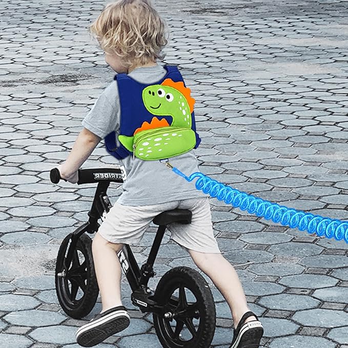 Accmor Toddler Harness Leash, Cute Dinosaur Kids Harness Children Leash with Anti Lost Wrist Link for Outdoor Travel, Adorable Child Leash Walking Harness Wristband Assistant Strap for Baby Ages1-4-CubbioJoy