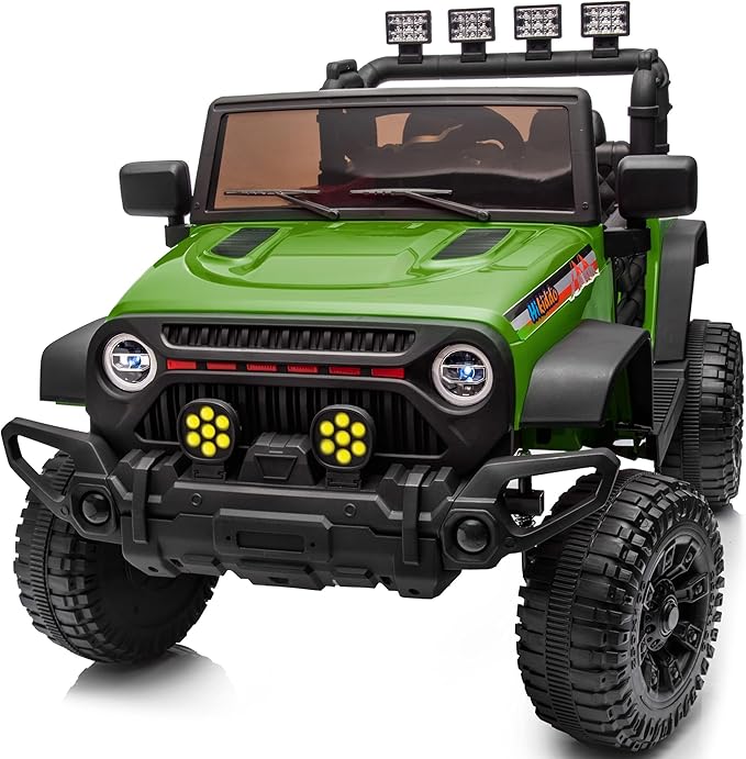 4WD Kids Ride on Car Truck, 12V 7Ah Kids Electric Vehicles Car Ride on Toy w/Remote Control - Army Green-CubbioJoy