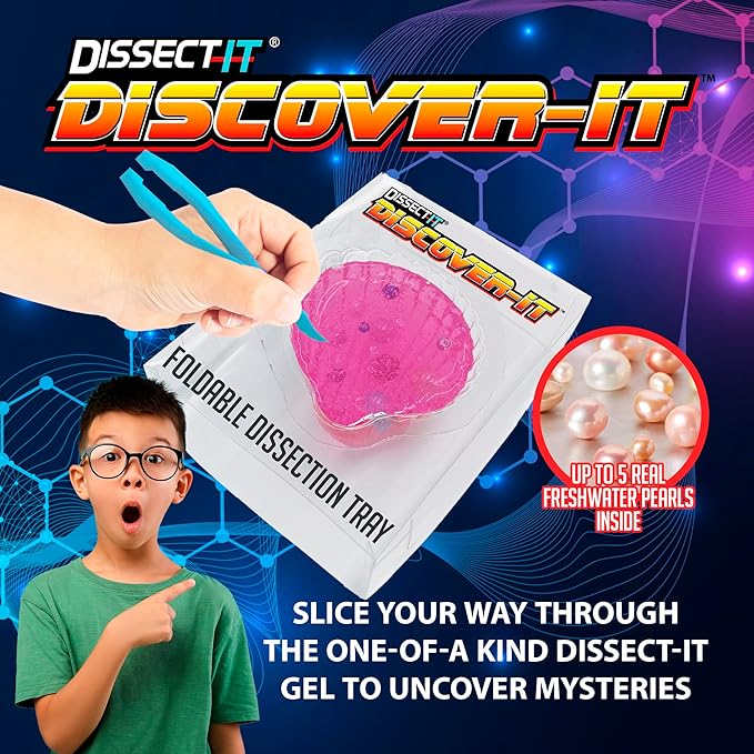 Discover-It Dissection Kit for Kids, Real Freshwater Pearl Science Lab Kit for Oysters, Science Toys for Kids Ages 5 and Above-CubbioJoy
