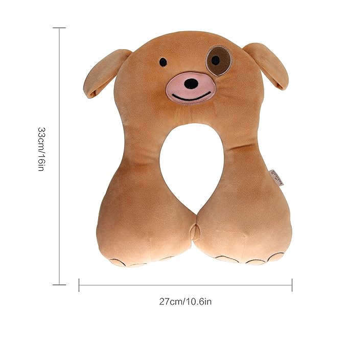 KAKIBLIN Baby Neck Pillow, Upgraded Baby Support Pillow,Head Pillows for Carseat, Newborn Neck Support for Car Seat,Pushchair,Travel(Brown)-CubbioJoy