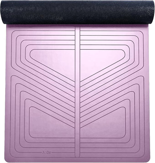 agoy Pro+ Warrior - Premium Non-Slip Yoga Mat – Eco-Conscious Design - PU Mat With Wet/Dry Grip+ - Focus Alignment - Lazer-Etched Technology - A Portable Standard Size Mat for All Styles of Yoga-CubbioJoy