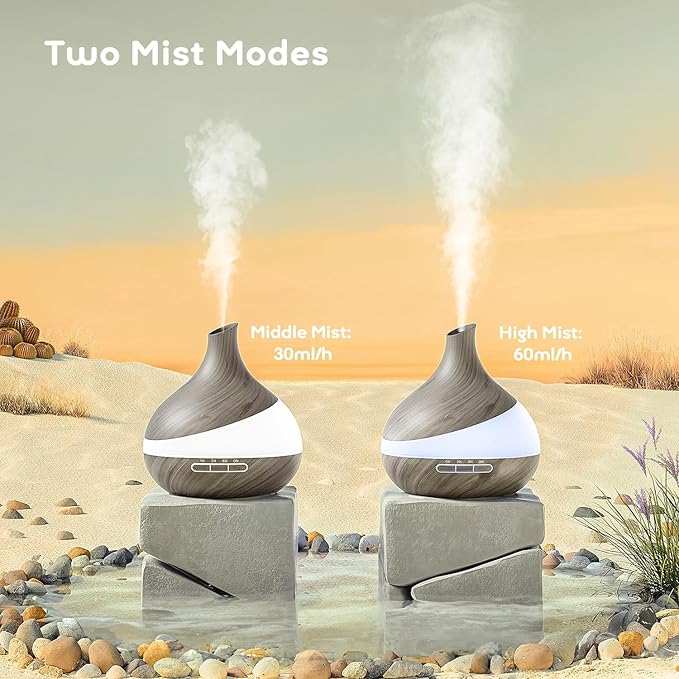 500ML Essential Oil Diffuser: Aroma Diffuser with Remote Control for Hotel Spa Yoga Room - Humidifiers for Bedroom with 14 Colors LED Night Light for Kids/Women Home Relaxation-CubbioJoy